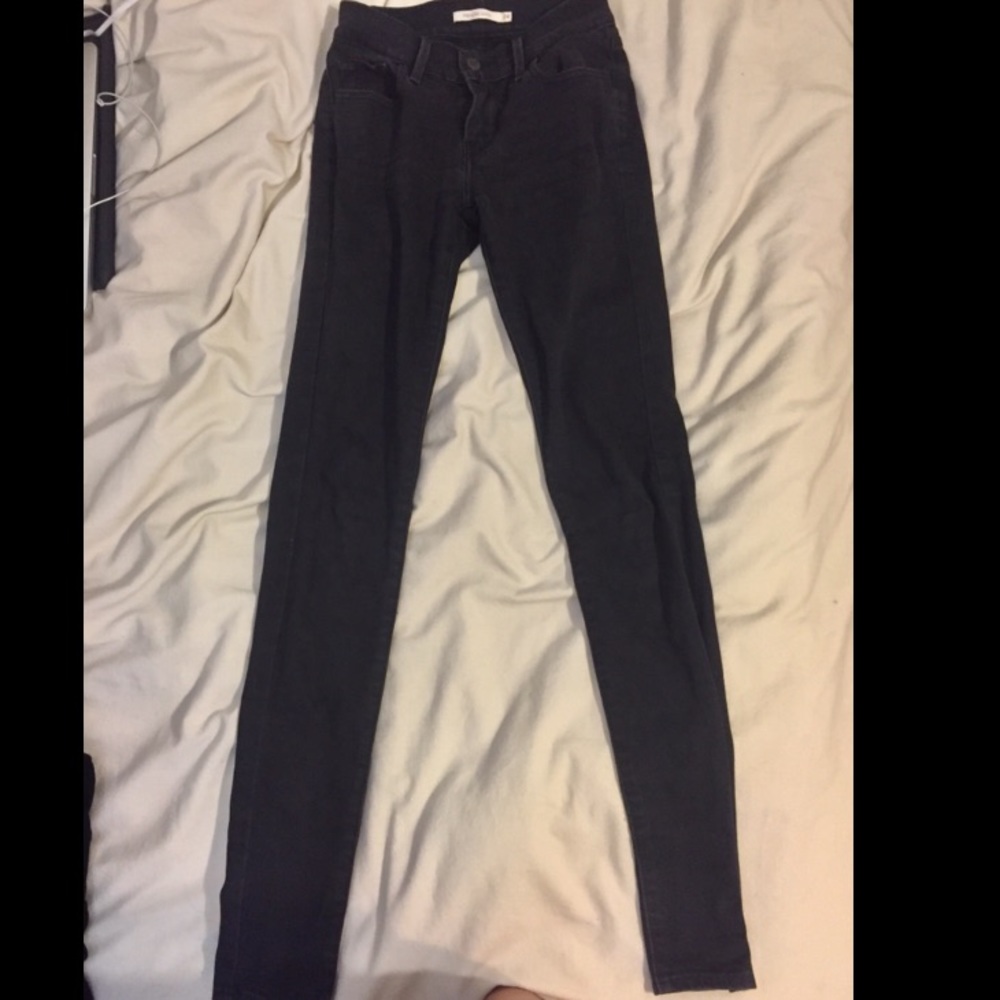 Levi Strauss 710 Super Skinny Black Denim Jeans
